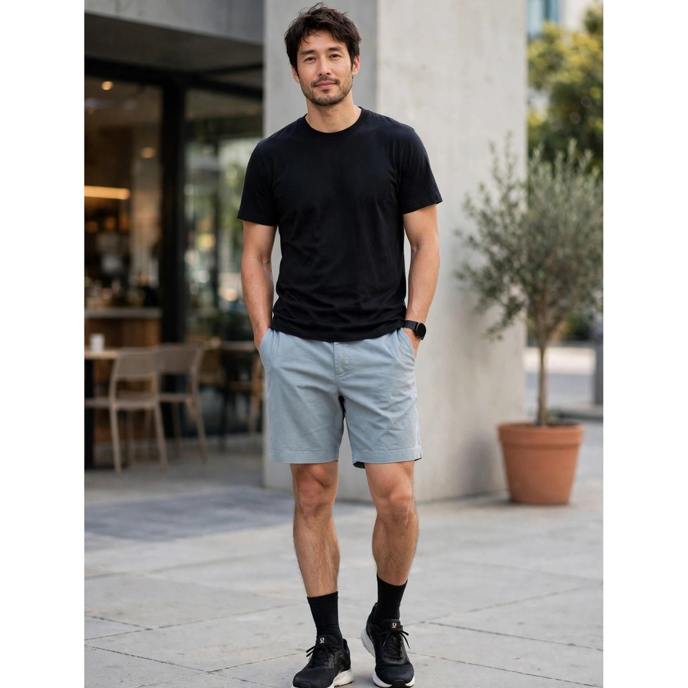 Lululemon Commission Short 7 Warpstreme Blue Grey Mens 34 M7AK1S